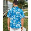 image:imageKYKU Mens Hawaiian Shirt Short Sleeve  Tropical Summer Beach Button Down Shirt with PocketBlue Palm Tree Mens Hawaiian Shirt