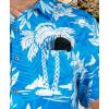 image:imageKYKU Mens Hawaiian Shirt Short Sleeve  Tropical Summer Beach Button Down Shirt with PocketBlue Palm Tree Mens Hawaiian Shirt