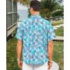 image:imageKYKU Mens Hawaiian Shirt Short Sleeve  Tropical Summer Beach Button Down Shirt with PocketBlue Tropical Leaf White Mens Hawaiian Shirt