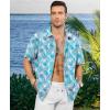 image:imageKYKU Mens Hawaiian Shirt Short Sleeve  Tropical Summer Beach Button Down Shirt with PocketBlue Tropical Leaf White Mens Hawaiian Shirt