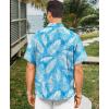 image:imageKYKU Mens Hawaiian Shirt Short Sleeve  Tropical Summer Beach Button Down Shirt with PocketBlue White Palm Leaf Mens Hawaiian Shirt