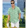 image:imageKYKU Mens Hawaiian Shirt Short Sleeve  Tropical Summer Beach Button Down Shirt with PocketGreen Floral Mens Hawaiian Shirt