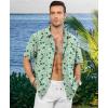 image:imageKYKU Mens Hawaiian Shirt Short Sleeve  Tropical Summer Beach Button Down Shirt with PocketGreen Floral Mens Hawaiian Shirt