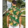 image:imageKYKU Mens Hawaiian Shirt Short Sleeve  Tropical Summer Beach Button Down Shirt with PocketGreen Flower Mens Hawaiian Shirt