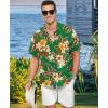 image:imageKYKU Mens Hawaiian Shirt Short Sleeve  Tropical Summer Beach Button Down Shirt with PocketGreen Flower Mens Hawaiian Shirt