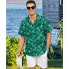 image:imageKYKU Mens Hawaiian Shirt Short Sleeve  Tropical Summer Beach Button Down Shirt with PocketGreen Leaf Mens Hawaiian Shirt