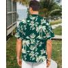 image:imageKYKU Mens Hawaiian Shirt Short Sleeve  Tropical Summer Beach Button Down Shirt with PocketGreen Palm Tree Mens Hawaiian Shirt