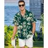 image:imageKYKU Mens Hawaiian Shirt Short Sleeve  Tropical Summer Beach Button Down Shirt with PocketGreen Palm Tree Mens Hawaiian Shirt