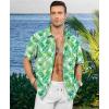 image:imageKYKU Mens Hawaiian Shirt Short Sleeve  Tropical Summer Beach Button Down Shirt with PocketGreen Tropical Leaf White Mens Hawaiian Shirt