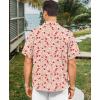 image:imageKYKU Mens Hawaiian Shirt Short Sleeve  Tropical Summer Beach Button Down Shirt with PocketLight Beige Red Floral Mens Hawaiian Shirt