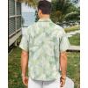 image:imageKYKU Mens Hawaiian Shirt Short Sleeve  Tropical Summer Beach Button Down Shirt with PocketLight Green White Palm Leaf Mens Hawaiian Shirt