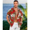 image:imageKYKU Mens Hawaiian Shirt Short Sleeve  Tropical Summer Beach Button Down Shirt with PocketRed Flower Mens Hawaiian Shirt