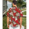 image:imageKYKU Mens Hawaiian Shirt Short Sleeve  Tropical Summer Beach Button Down Shirt with PocketRed Flower Mens Hawaiian Shirt