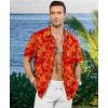 image:imageKYKU Mens Hawaiian Shirt Short Sleeve  Tropical Summer Beach Button Down Shirt with PocketRed Leaf Mens Hawaiian Shirt