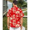 image:imageKYKU Mens Hawaiian Shirt Short Sleeve  Tropical Summer Beach Button Down Shirt with PocketRed Palm Tree Mens Hawaiian Shirt