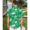 image:imageKYKU Mens Hawaiian Shirt Short Sleeve  Tropical Summer Beach Button Down Shirt with PocketWhite Flower Green Mens Hawaiian Shirt