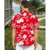 image:imageKYKU Mens Hawaiian Shirt Short Sleeve  Tropical Summer Beach Button Down Shirt with PocketWhite Flower Red Mens Hawaiian Shirt