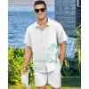 image:imageKYKU Mens Hawaiian Shirt Short Sleeve  Tropical Summer Beach Button Down Shirt with PocketWhite Green Beach Mens Hawaiian Shirt