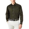 image:imageKYKU Mens Printed Casual Shirts Soft Long Sleeve Button Down Shirts Regular Stretch with PocketBlack Brown Yellow Plaid Shirts for Men
