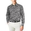 image:imageKYKU Mens Printed Casual Shirts Soft Long Sleeve Button Down Shirts Regular Stretch with PocketBlack White Abstract Leaf Shirts for Men