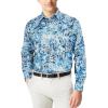 image:imageKYKU Mens Printed Casual Shirts Soft Long Sleeve Button Down Shirts Regular Stretch with PocketBlue Long Sleeve Shirts for Men
