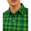 image:imageKYKU Mens Printed Casual Shirts Soft Long Sleeve Button Down Shirts Regular Stretch with PocketGreen Plaid Long Sleeve Shirts for Men
