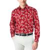 image:imageKYKU Mens Printed Casual Shirts Soft Long Sleeve Button Down Shirts Regular Stretch with PocketRed Floral Long Sleeve Shirts for Men