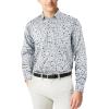 image:imageKYKU Mens Printed Casual Shirts Soft Long Sleeve Button Down Shirts Regular Stretch with PocketWhite Blue Floral Long Sleeve Shirts for Men