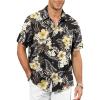 Black Floral Mens Hawaiian Shirt