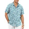 Blue Floral Mens Hawaiian Shirt