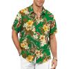 Green Flower Mens Hawaiian Shirt
