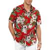 Red Flower Mens Hawaiian Shirt