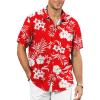 White Flower Red Mens Hawaiian Shirt