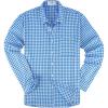 Blue Gingham Long Sleeve Shirts for Men