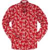 Red Floral Long Sleeve Shirts for Men
