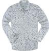 White Blue Floral Long Sleeve Shirts for Men