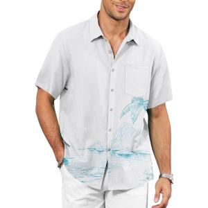 image:imageKYKU Mens Hawaiian Shirt Short Sleeve  Tropical Summer Beach Button Down Shirt with PocketWhite Beach Mens Hawaiian Shirt