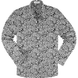 image:imageKYKU Mens Printed Casual Shirts Soft Long Sleeve Button Down Shirts Regular Stretch with PocketBlack White Abstract Leaf Shirts for Men