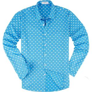 image:imageKYKU Mens Printed Casual Shirts Soft Long Sleeve Button Down Shirts Regular Stretch with PocketBlue Fish Printed Long Sleeve Shirts for Men