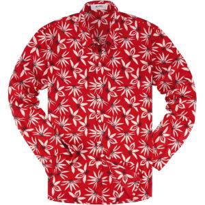 image:imageKYKU Mens Printed Casual Shirts Soft Long Sleeve Button Down Shirts Regular Stretch with PocketRed Floral Long Sleeve Shirts for Men