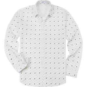 image:imageKYKU Mens Printed Casual Shirts Soft Long Sleeve Button Down Shirts Regular Stretch with PocketWhite Long Sleeve Shirts for Men