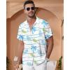 image:imageKYKU Mens Hawaiian Shirt Short Sleeve Button Down Casual Tropical Summer Beach Vacation Shirts with PocketBeach White Men Hawaiian Button Shirt