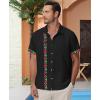 image:imageKYKU Mens Hawaiian Shirt Short Sleeve Button Down Casual Tropical Summer Beach Vacation Shirts with PocketBlack Mens Casual Shirts