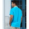 image:imageKYKU Mens Hawaiian Shirt Short Sleeve Button Down Casual Tropical Summer Beach Vacation Shirts with PocketBlue Color Block Summer Shirt for Men