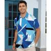 image:imageKYKU Mens Hawaiian Shirt Short Sleeve Button Down Casual Tropical Summer Beach Vacation Shirts with PocketBlue Geometric Summer Shirt for Men
