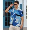 image:imageKYKU Mens Hawaiian Shirt Short Sleeve Button Down Casual Tropical Summer Beach Vacation Shirts with PocketBlue Geometric Summer Shirt for Men