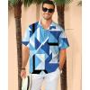 image:imageKYKU Mens Hawaiian Shirt Short Sleeve Button Down Casual Tropical Summer Beach Vacation Shirts with PocketBlue Geometric Summer Shirt for Men