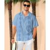 image:imageKYKU Mens Hawaiian Shirt Short Sleeve Button Down Casual Tropical Summer Beach Vacation Shirts with PocketBlue Summer Shirt for Men