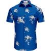 image:imageKYKU Mens Hawaiian Shirt Short Sleeve Button Down Casual Tropical Summer Beach Vacation Shirts with PocketBlue White Hawaiian Men Button Up Shirt
