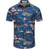 image:imageKYKU Mens Hawaiian Shirt Short Sleeve Button Down Casual Tropical Summer Beach Vacation Shirts with PocketDark Blue